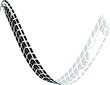 © miloje - Vector Print Textured Tire Track . Design Element . Car tread silhouette . Mud splash grunge texture. Tyre track banner .