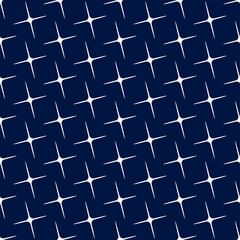 Poster - Blue seamless pattern with star. Background sparkling stars. Repeated starry texture. Repeating abstract pattern for design wallpaper, wrapping paper, gift wrapper, tile, prints. Vector illustration