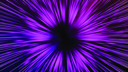 Wall Mural - Vector illustration of faster than light (FTL) interstellar or intergalactic travel. Speed of light and hyperspace.