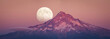 © Tandem Stock - Full moon rising behind Mt Hood in sunset color