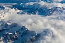 Aerial View Of The Chugach Mountains Outside Anchorage, Alaska.
