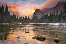 Clearing Storm At Gates Of The Valley In Yosemite National Park, California