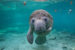 © Tandem Stock - Portrait of a West Indian manatee or Sea Cow (Trichechus manatus), Crystal River, Three Sisters Spring, Florida.