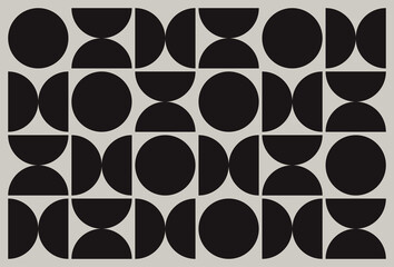 Wall Mural - geometry abstract shapes bauhaus design. minimal geometric monochrome poster, flat retro style vecto
