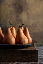Pears On A Metal Plate
