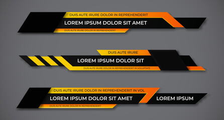 Poster - Modern geometric lower third banner template design. Colorful lower thirds set template vector. Vector illustration