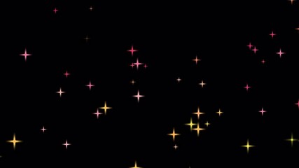 Wall Mural - sparkle colorful stars go up on the transparent background. 4k motion footage of sparkling colorful 