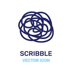 Drawing line round scribble icon vector