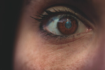 Sticker - Closeup shot of a young woman's brown eye