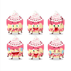 Poster - Cartoon character of sweety cake cherry with smile expression