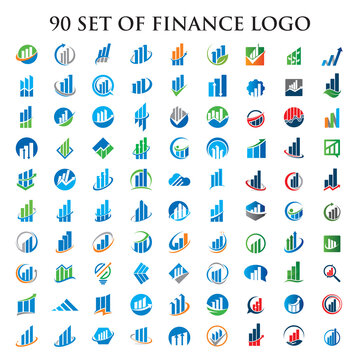 set of finance logo , set of chart vector