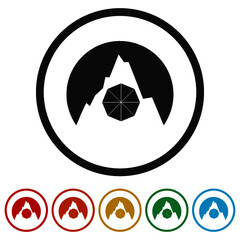 Poster - Diamond Mountain ring icon color set