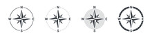 Compass Set Icons. Navigation Equipment Sign. Wind Rose Icon. Vector Illustration