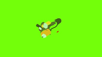 Poster - Electric sander icon animation cartoon object on green screen background
