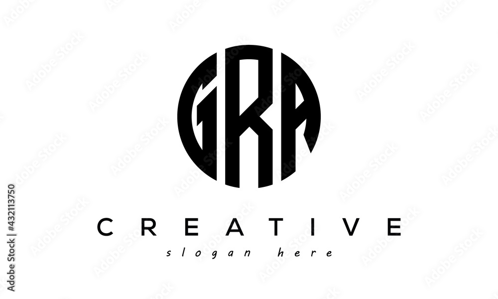 Letter GRA creative circle logo design vector - obrazy, fototapety, plakaty 