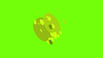 Poster - button shirt icon animation cartoon object on green screen background