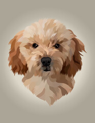 Wall Mural - illustration vector realistic dog head