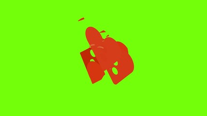 Poster - heart button shirt icon animation cartoon object on green screen background