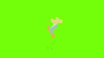 Poster - Axe icon animation cartoon object on green screen background