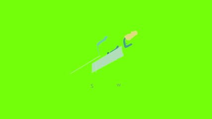 Poster - Saw icon animation cartoon object on green screen background