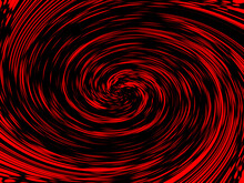 Digital Artwork For Creative Graphic Design Illustration. Hyper Jump Into Another Galaxy. Beautiful Swirls, Black And Red Vortex. 3d Rendering. Swirling Radial Clockwise Wallpaper And Background.