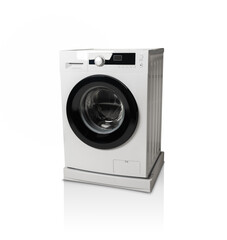 Washing machine on isolated white background