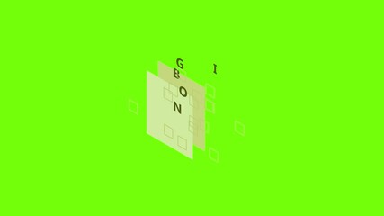 Poster - Bingo card icon animation cartoon object on green screen background