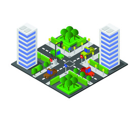 Wall Mural - Isometric city