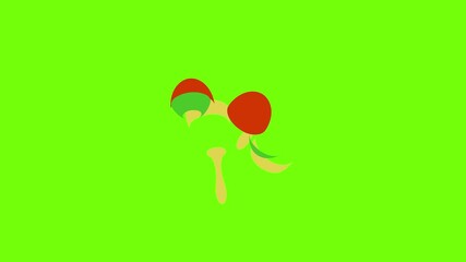 Poster - Maracas icon animation cartoon object on green screen background