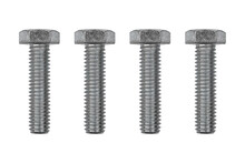 Four Metal Bolts Isolated On White