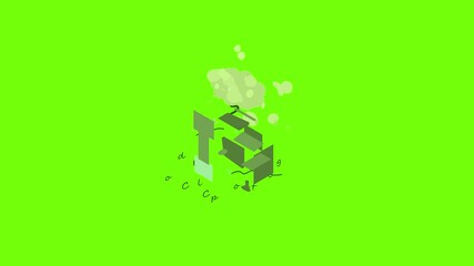 Poster - Cloud computing icon animation cartoon object on green screen background