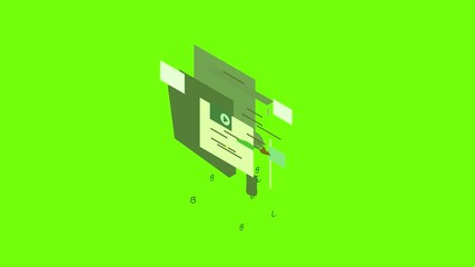 Poster - Blogging icon animation cartoon object on green screen background
