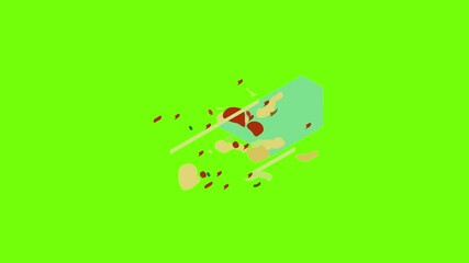 Poster - Swimmer icon animation cartoon object on green screen background