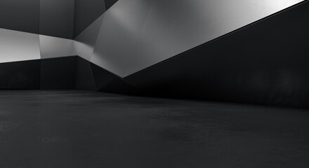 Abstract polygonal Geometric wall background. Futuristic modern structure design concept. 3d Render.