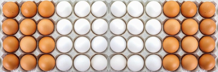 Sticker - A panel of fresh brown and white eggs pattern and background