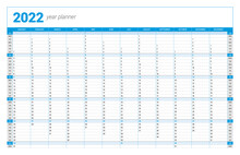 Calendar Yearly Planner Template For 2022. Printable Template. Week Starts On Sunday