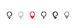 Set of location gps pins of different shapes. illustration