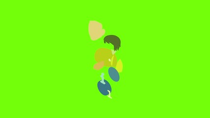 Poster - Info icon animation cartoon object on green screen background