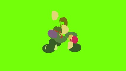 Poster - social people icon animation cartoon object on green screen background