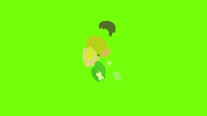 Poster - Add icon animation cartoon object on green screen background