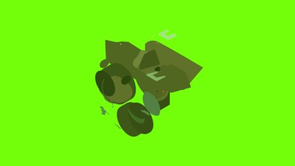 Poster - Camera icon animation cartoon object on green screen background