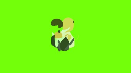Poster - Banker asian icon animation cartoon object on green screen background