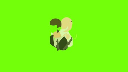 Poster - Banker icon animation cartoon object on green screen background