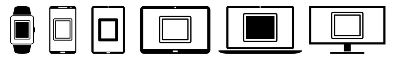 Wall Mural - display frame, frames, placeholder, picture, photo icon devices set | web screen rectangle, box, but