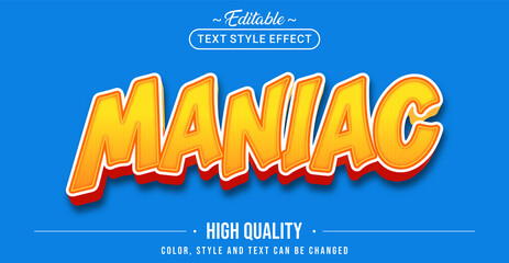 Poster - Editable text style effect - Maniac with Orange text style theme.