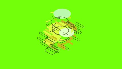 Poster - Wrist watch icon animation cartoon object on green screen background
