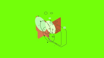 Poster - Small alarm clock icon animation cartoon object on green screen background