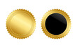 © Mockmenot - Vector illustration of gold seal. Set of  gold and black badge emblem on isolated background.