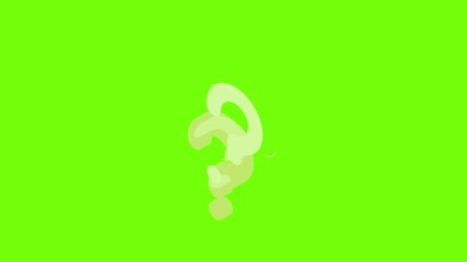 Poster - Question symbol cursor icon animation cartoon object on green screen background