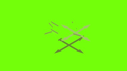 Poster - All direction cursor icon animation cartoon object on green screen background